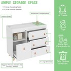 Baby Changing Table Dresser With 4 Drawers shelf Hidden Trash Storage
