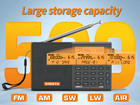 Xhdata D-808 Portable Digital Radio Fm Am Sw Lw Wide Fm Air Band Receiver New