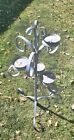 Antique Victorian 38  Tall Wrought Iron   Cast Plant Stand W 4 Arms And Holders