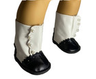 Black   White Victorian Boots Colonial For American Girl 18  Doll Freeship Adds 