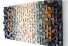 Acoustic Sound Diffuser Panels  Mosaic Wood Wall Art  3d Sound Diffuser 120x60cm