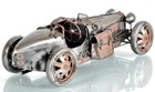 1926 Bugatti Type 35 Metal Racing Car Model 14  Silver   Bronze Automotive Decor
