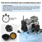 Compresor De Aire Silencioso M  dico Dental Libre De Aceite 24l 40l Tanque