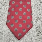 Burgundy Silk Geometric Medallion Necktie Made In Usa Rn 16484 Classic Mens Tie