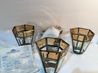 Vintage Brass   Smoked Glass Ceiling Light Fixture     Nos  1993    New Old Stock
