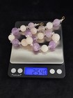 Antique vintage Chinese Carved Amethyst   Quartz Shou Bead Necklace Gf Clasp 