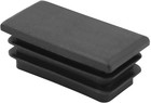 10 Pcs 1  X 2  Rectangle Black Plastic Plug End Cap For Pipe Tubing  Chair Leg