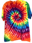 Large Grateful Dead Cheese Head Tie Dyed Rainbow Short Sleeve T-shirt