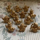 Gold Painted Angel Cherub Shower Curtain Hook Resin Stainless Set Of 12