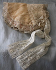 Antique Victorian Baby Bonnets Lace Ribbon Trim