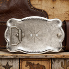 Western Cowboy Belt Buckle Longhorn Bull Silver Gold Tone Rodeo Fits 1-1 2  Belt
