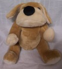 Fao Schwarz Tan Jointed Puppy Dog 15  Plush Stuffed Animal Toy