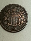 1868 Us Mint 2 Two Cent Piece Vg - Free Shipping