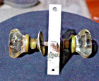 Antique Crystal Glass And Brass Victorian Door Knobs