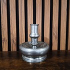 18th Century European Antique Pewter Candlestick With Bulbous Base