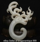 3 3  Old Chinese Natural Hetian Jade Carving Dragon Beast Hook Pendant Amulet
