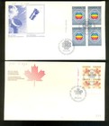 Canada 12 Fdc s From 1983 Many With Blocks And Plates  All Cacheted