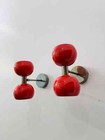 Customized Diabolo Wall Sconce Red Metal And Brass Stilnovo Style Brass Fixtures