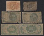 6 Notes Fractional Currency Lot 5c 10c 25c 50c