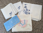 Lot Of Vintage Linens  Tea Towels  Table Runner    Crochet Embroidery