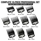 10piece Premium Clipper Guards Set  Upgraded Metal Clip Cutting Guides Compat   