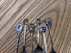 6 Pc Lot Various Markings Silver Souvenir Spoons