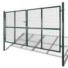 Garden Gate Wooden Double Door Fence Gate With Posts Powder-coated Steel Vidaxl