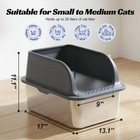 Stainless Steel Cat Litter Box W  High Sided Lid Metal Kitty Litter Box W  Scoop