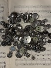 Large Lot - Vintage Metal Button Lot Antique Silver Tone Ornate Shank Coat