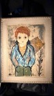 Roger Etienne - Original 1962 Paris Child Painting Rare Vintage Mixed Media Art