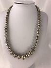 Hand Stamped Bench Navajo Pearls Graduated Sterling Silver Bead Necklace 20  335