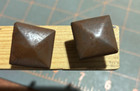 2 Vintage Square Metal Cabinet Knob Drawer Pulls