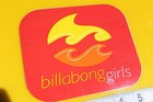 Billabong Girls Water Wave Red Logo Surfboards Vintage Surfing Decal Sticker