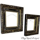 Antique Pair Victorian Faux Tortoise Shell Frames Eastlake Deep   Gilt Fine 1870