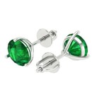 4ct Round Cut Solitaire Studs - Gemstone - White Gold - Earrings Screw Back