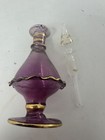 Vintage Hand Blown Miniature Egyptian Glass Perfume Bottle 5  With Stopper