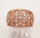 14k Rose Gold Plated 3 Ct Round Cut Real Moissanite Cluster Engagement Ring