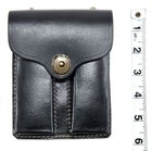 Black Leather  45 Double Magazine Pouch With Belt Hanger