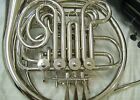 Double French Horn  Silver  With Hard Case And Mouthpiece