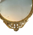 Vintage Art Nouveau Filigree Ornate Vanity Set Hand Mirror Brush Mirrored Tray