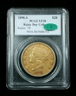1898 S  20 Gold Liberty Double Eagle Pcgs Vf30 Cac  rainy Day Collection  7305