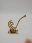 Large Vintage Solid Brass Triple Swivel Coat Hook 4 Prong Wall Mount Nautical