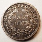 1851    Seated Liberty Silver Half Dime     really Nice   - Free Shipping  C1537
