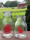 Sealtest National Dairy Half Pint Milk Bottle Square   Round Lot Vintage Nm