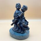 Antique Early 20th C  Bronze Statue On Marble  children  After Auguste Moreau