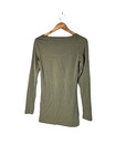 Vero Moda T-shirt Women s Olive Ribbed Long Sleeve Scoop-neck Pullover Medium