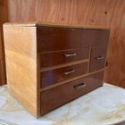 Japanese Vintage Wood Sewing Box Haribako Accessory Case Kohikidashi Showa Retro