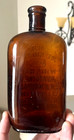 Nice Amber Old Joe Gideon Award Winning Whiskey Flask Pint 1905 Era Dug L  k