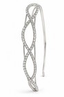 Silver Metal Clear Rhinestone Infinity Headband  Flexible Women s Wedding Party