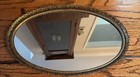 Vtg Oval Mirror Vanity Tray Gold Filigree Ornate Frame Perfume Dresser Jewelry